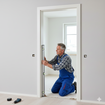 Zimmertür mit Zarge und beschlag Montage